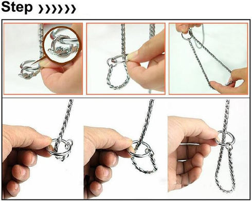 Silver Dog Chain Collar, Heavy Links Choke Training Collar, 26 in, 5 mm