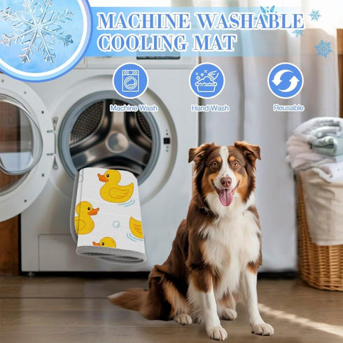 imiBBWQu Summer Summer 27" 22" Cooling Pad Duck Bubble Yellow White Cat Cooling Mat Washable Crate Pad for Dogs Pet Mat