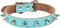 Classic Adjustable Genuine Cow Leather Pet Collars for Cats & Dogs (Medium, Blue-Spiked Rivet)