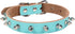 Classic Adjustable Genuine Cow Leather Pet Collars for Cats & Dogs (Medium, Blue-Spiked Rivet)