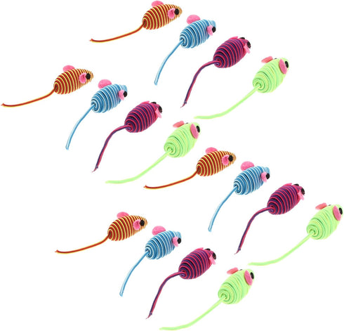 Totority Catnip Mice Cat Toy, Rubber Band Mouse with Elastic Rope for Cats, Realistic Teaser Playing Prop
