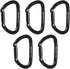 Fusion Climb Vapor Aluminum Modified D Black Carabiner 5-Pack (FP-8122-ST-BLK-5P)