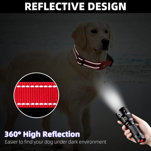 Reflective AirTag Dog Collar, Compatible with Apple AirTag, Nylon Pet Collar for Small, Medium, Large Dogs