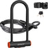 Heavy Duty Bike U Lock with 16mm U Lock and 5ft Length Security Cable, Sturdy Mounting Bracket for Bicycle, Motorcycle