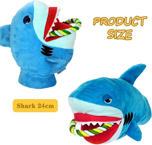 Squeaky Plush Dog Toy - Funny Stuffed Rope Toy for Small Medium Dogs, Cute Teething Chew Toy for Interactive Training