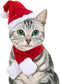 NAMSAN Cat Santa Hat Scarf, Small Dog Christmas Costume with Red Muffler for Kitten, Doggy, Rabbit Decoration