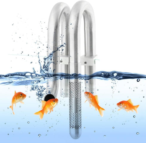 MiOYOOW Aquarium Inflow Outflow Pipe, 304 Stainless Steel Lily Water Pipe with Aluminum Alloy Clamp