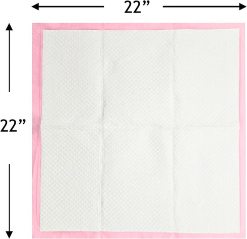 50 Count 22 22 Inch 6-Layer Pink Puppy Pee Pads, - x Dog Training Pads, Leak-Proof Quick Absorb Design for Pet Potty