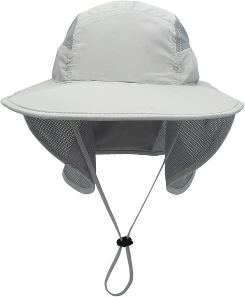 Surblue Wide Brim Sun Hat with Adjustable Neck Flap, UPF50+ Hiking Hunting Fishing Hats for Men and Women
