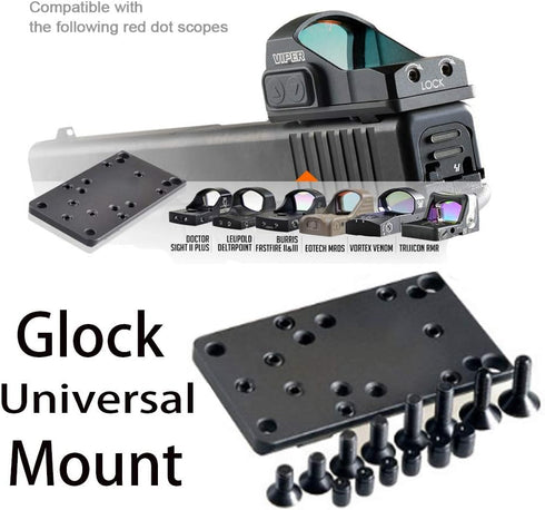 Universal Hunting Rear Sight Glock Plate Base Mount for Red Dot Sight Optics Kits