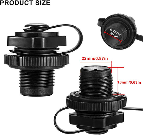 Inflatable Boat Air Valve Screw - One-Way Inflation Replacement Screw for Inflatable Boat Spiral Air Plugs (4)
