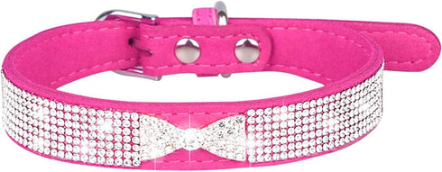 Cute Dog Collar with Bling Rhinestone, Fancy Crystal Diamond Glitter Collars for Small Medium Large Dogs