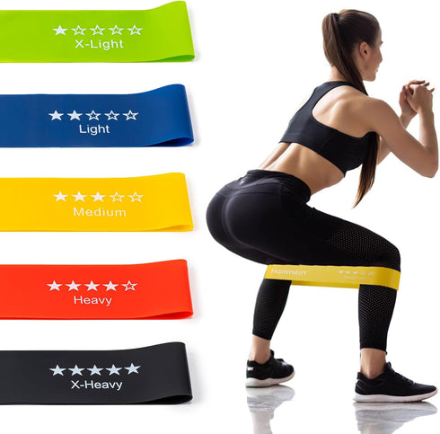 Resistance Bands for Working Out, Exercise Bands with 5 Resistance Levels Fit for Home Fitness, Strength Training, Natural Latex Resistance Band Include Instruction Guide and Carry Bag.… by Honmein