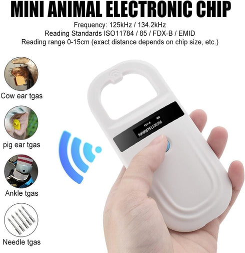 CYSFETENA 134.2kHz 128 Scanner,5V USB2.0 Dog Cat Microchip Reader, Groups of Data Storage Animal Chip Registration RFID