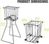 wasoyun 75 50 Tennis & Pickleball Hopper with Wheels Ball Pick Up Basket, Pickleball Ball Retriever Ball Holder Storage