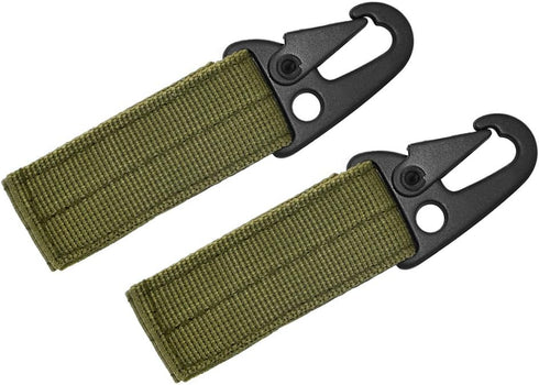 Key Holder for Duty Belt - Tactical Molle Webbing Buckle with Metal Carabiner Clip, Pack of 2