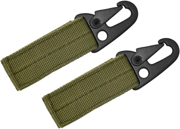Key Holder for Duty Belt - Tactical Molle Webbing Buckle with Metal Carabiner Clip, Pack of 2