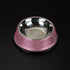 APGLSXY Dog Bowls with Rhinestones Stainless Steel Dog Food and Water Bowls Non-Skid Rubber Base Sparkling Feeding