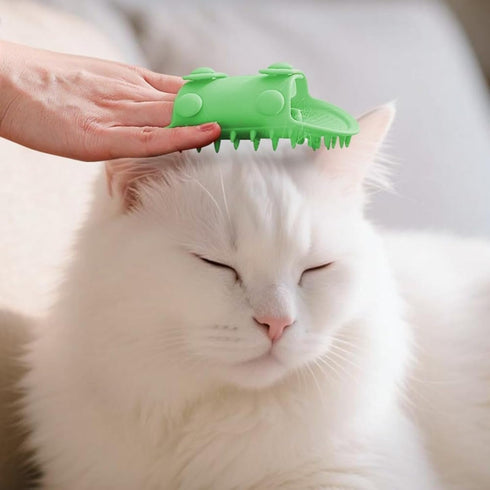 GHSGHS 2-in-1 6.29x4.72x0.39in (Black,1) Self Grooming Cat Brush Toy - Interactive Cat Groomer & Massage Brush