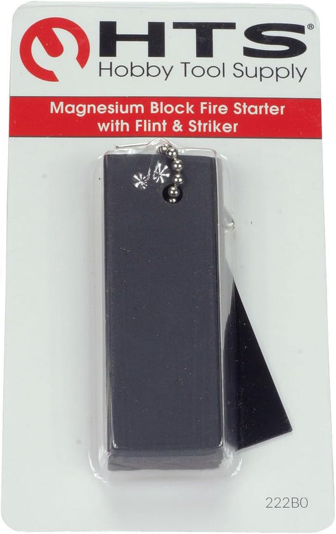 HTS Magnesium Block Fire Starter with Flint & Striker, Model 222B0