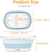 Collapsible Pet Bathtub with Water Drain Plug - Portable Bath Tub for Small Dogs Cats, Space Saving Design, Blue