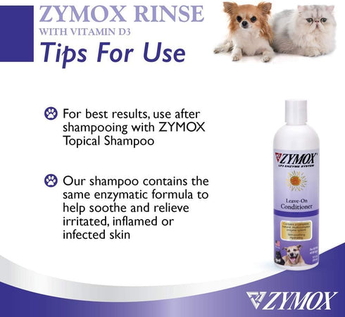 Pet King Brands D3 12oz ZYMOX Leave-in Conditioner with Vitamin for Cats & Dogs