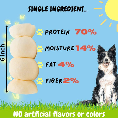 6 Inch (6" 3 Count) BULLYSTICKS & MORE Beef Cheek Rolls for Dogs Extra Thick - - Beef Cheek Bones for Dogs - Dog