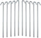 Tent Stakes for Outdoor Camping - Heavy Duty Metal, Galvanized Rust-Free Yard Stakes, 10 Garden Edging Fence Hooks