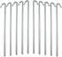 Tent Stakes for Outdoor Camping - Heavy Duty Metal, Galvanized Rust-Free Yard Stakes, 10 Garden Edging Fence Hooks