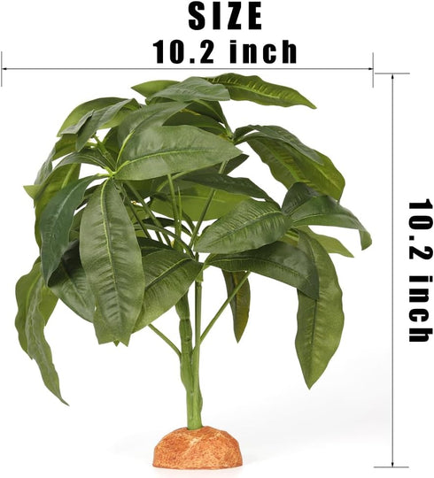 WOLEDOE Fake Green Money Tree Plant, Reptile Decor for Terrarium, Crested Gecko Tank Accessories fit Leopard Gecko