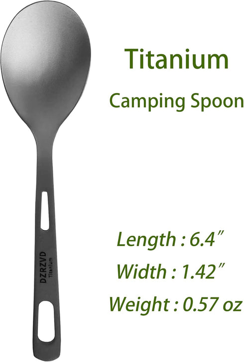 Titanium Utensils Set,Ultra-light Titanium Spoon Fork Knife with Carabiner,Camping Dishware,Traveling Dinnerware,Backpacking Miss Kit,Portable Titanium Cutlery for Outdoors Hiking Coffee by DZRZVD