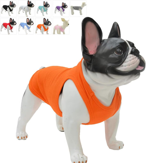 Lovelonglong 2019 Summer Pet Clothing, Dog Blank T-Shirts, Ribbed Tanks for Large Medium Small Dogs (100% Cotton,