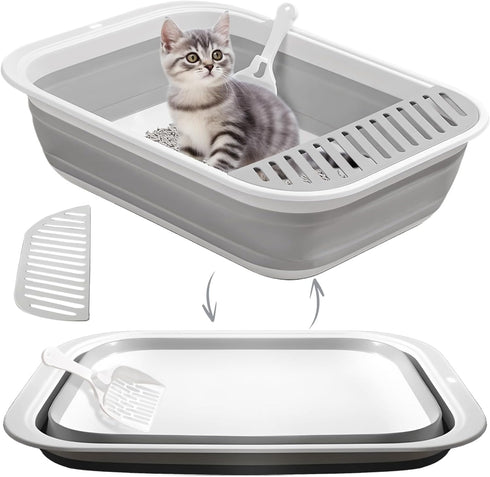Jninexiu Small Litter Box for Kittens, Open Potty Pan Cat Toilet Portable Cats