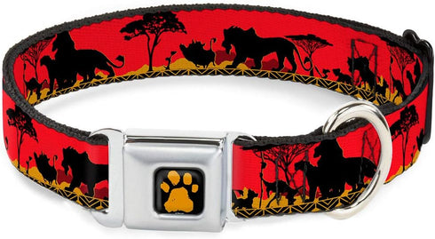 Dog Collar Seatbelt Buckle, Mufasa Simba Just Can't Wait to Be King, Family Silhouette, 9 to 15 Inches, 1.0 Inch Wide