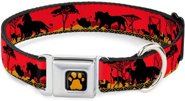 Dog Collar Seatbelt Buckle, Mufasa Simba Just Can't Wait to Be King, Family Silhouette, 9 to 15 Inches, 1.0 Inch Wide