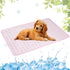 Portable Summer Dog Cooling Mat, Washable Water-Absorbent Pet Cooling Pad, Ice Silk Self-Cooling Mat for Dog (Pink,