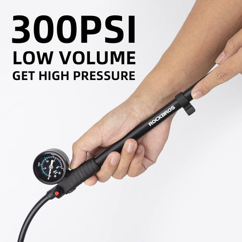 ROCKBROS Bike Shock Pump, High Pressure 300 PSI for Rear Shock & Suspension Fork, Bicycle Tire Pump