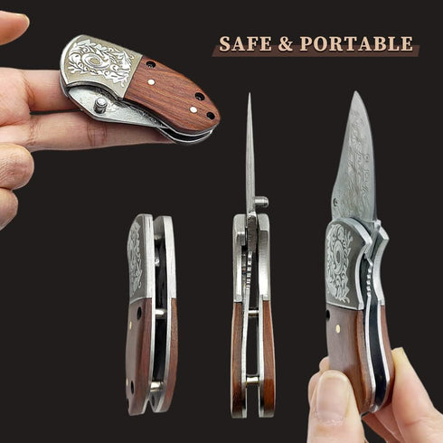 STARDW Mini Folding Pocket Knife - Cool Damascus Pocket Knife, EDC for Camping, Hiking, Gift for Men and Women