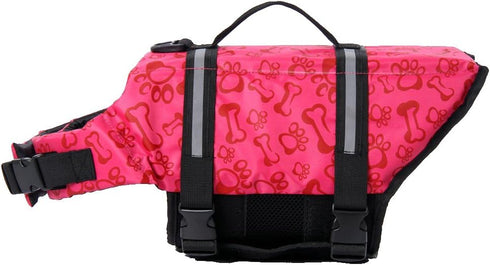 Surblue Dog Life Jacket - Adjustable Flotation Vest for Water Safety at Pool, Beach, Boating, Swimming (Large, Pink)