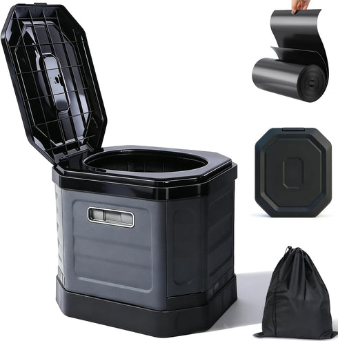Tfulad Camping Toilet for Adults - Portable Folding Toilet with Lid,Travel Portable Potty