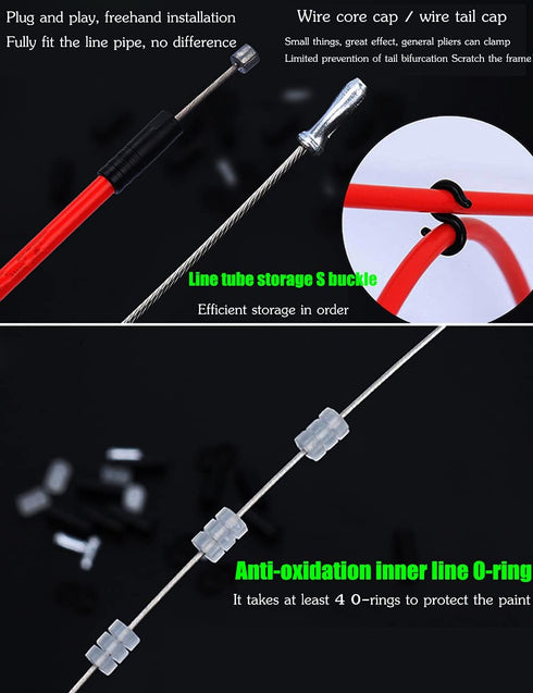 YBEKI Bike Brake Cable Housing and Shifter Cable Kit - 2 in 1 Universal Bicycle Brake and Shifter Cable Set for