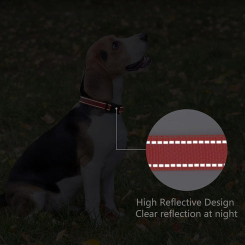 Reflective Dog Collar, Padded Soft Neoprene, Quick Release Basic Collars for Small Dogs, Red for Girl or Boy