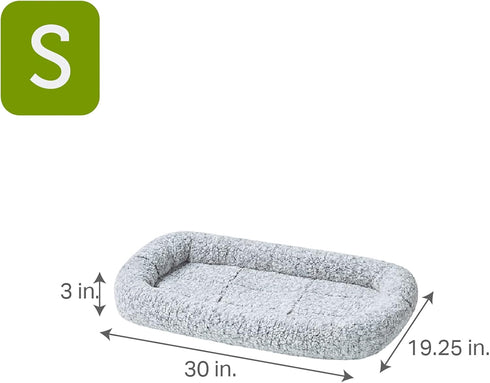 Friends Forever Bolster Dog Crate Mat - 30 Inch Washable Dog Crate Pad in Nova Grey