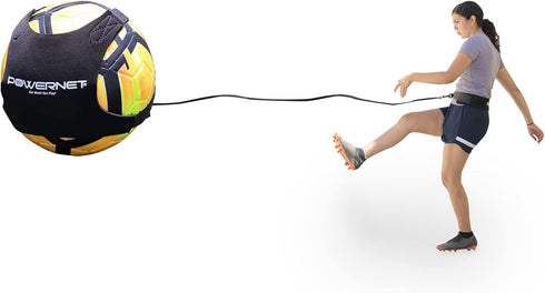 PowerNet Carli Lloyd Soccer Solo Trainer, Adjustable Waist Attachment, Fits Size 3 4 5 Balls, Great for Goalkeeper