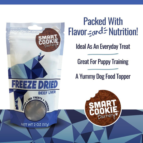 Freeze Dried Beef Liver Bites - 2oz Bag, 1 Pack - Low Calorie Single Ingredient Dog Treats for Training
