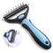 Cat Brush Dog Brush for Shedding - Dematting Tool for Long Haired Pets - Safe and Effective Comb, Large, Blue
