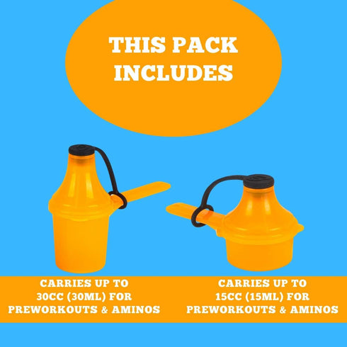 The Scoopie Supplement Container, Spill Proof Dispenser for Pre Workout Powder, Pack of 2, Blue (1 tbsp | 15 mL)