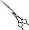 Fenice 8.0 inch Dog Grooming Curved Scissors - Jeweled Screw, Japan 440C Stainless Steel, Sharp Blade for Right Handed
