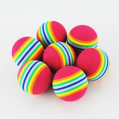 Bepets 12PCS Foam Balls for Cats, Colorful Rainbow Cat Toy Sponge Balls Soft Pet Toy