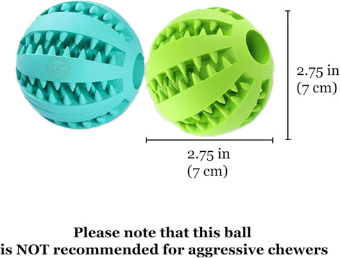 SunGrow 2-Pack Dog Treat Balls, Interactive Puzzle Food Dispensers for Small Dog Training, Mental Stimulation